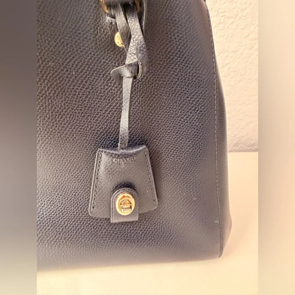 Coach Margot Carryall Satchel Purse | Navy Blue with Gold Hardware